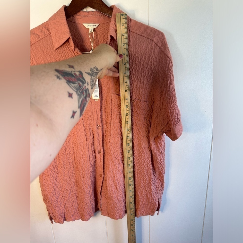NWT Max Studio Coral Button Down Collared Women’s… - image 6